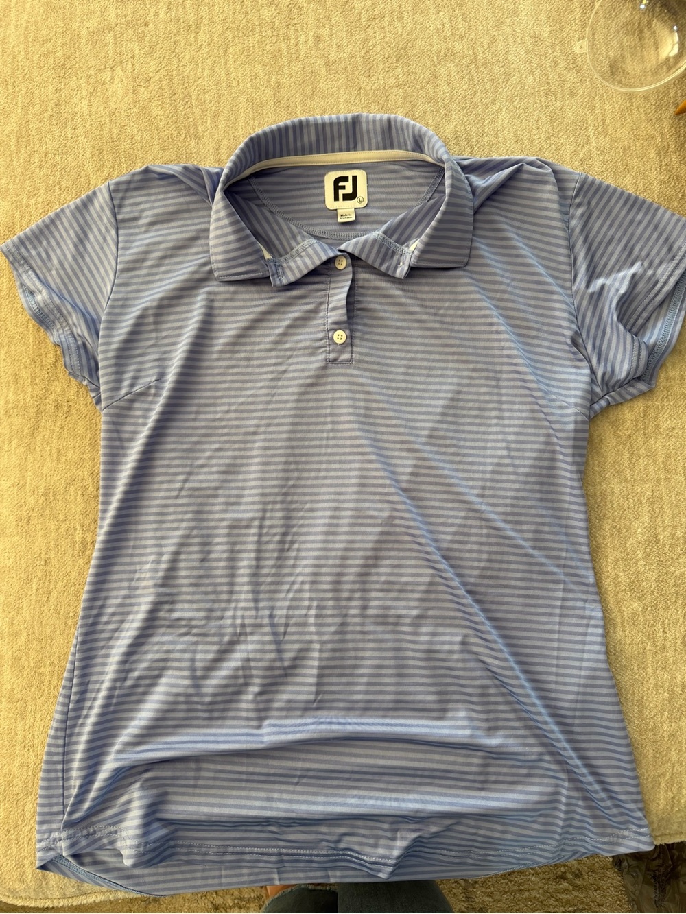 FootJoy Women's Light Blue Striped Golf Polo